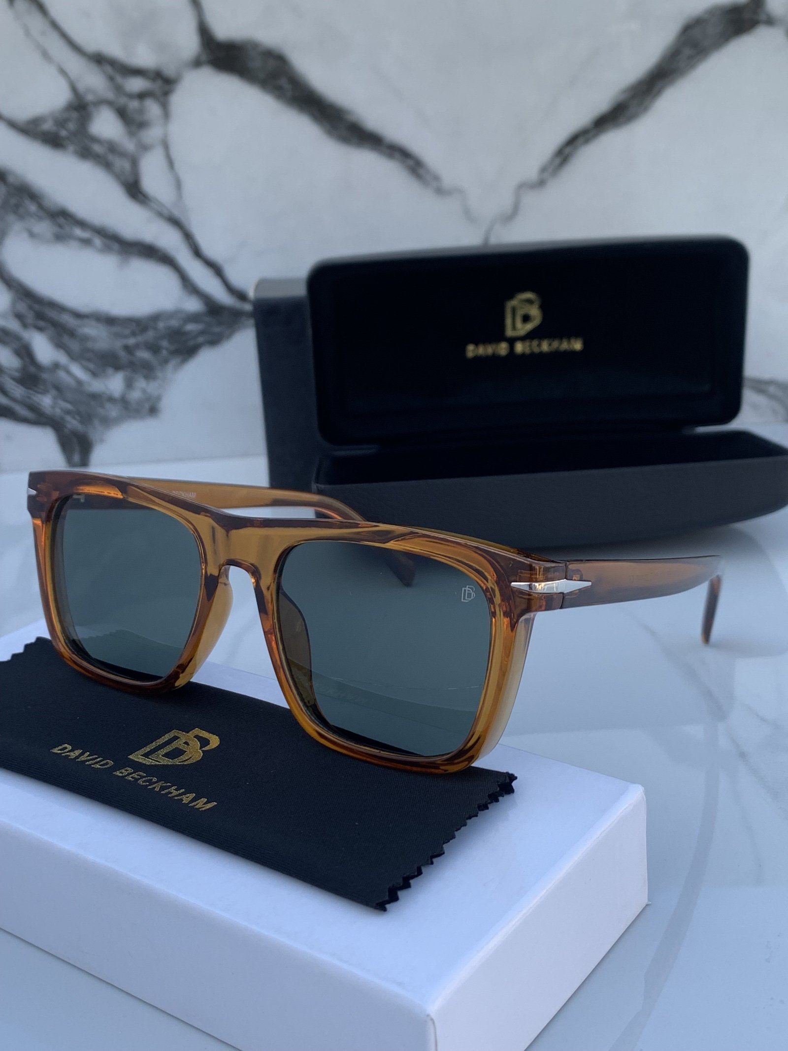 Branded  DB Brown Sunglasses Grey